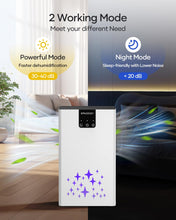 Load image into Gallery viewer, Dehumidifier, 95 OZ Water Tank Dehumidifiers for Home, 1000 sq. ft. Dehumidifier for Basement Bathroom Bedroom with Auto Shut Off, 7 Colors LED Light, Quiet Dehumidifiers with Sleep Mode, White