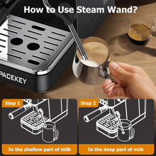 Load image into Gallery viewer, Spacekey 20 Bar 1350W Espresso Maker with Milk Frother, Black