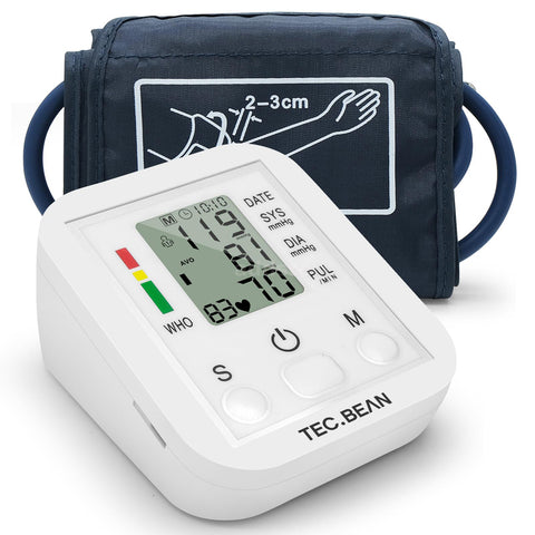 TEC. BEAN Digital Blood Pressure Monitor Upper Arm Sphygmomanometer With Pulse Rate K1I8