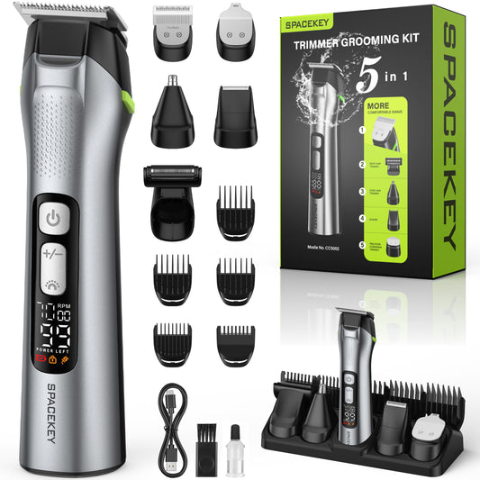 Beard Trimmer for Men, 15 Pieces Kit, Stainless Steel Blade, 150-Min Runtime