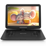 17.9" Portable DVD Player-With 15.6" HD Swivel Screen, Support Multiple DVD CD Formats/USB/SD Card/Sync TV, 6 Hours Rechargeable Battery, Car Charger