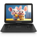 17.9" Portable DVD Player with 15.6" HD Swivel Screen, Support Multiple DVD CD Formats/USB/SD Card/Sync TV, 6 Hours Rechargeable Battery, Car Charger, Remote Control, Region Free