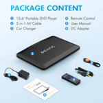 17.9" Portable DVD Player-With 15.6" HD Swivel Screen, Support Multiple DVD CD Formats/USB/SD Card/Sync TV, 6 Hours Rechargeable Battery, Car Charger