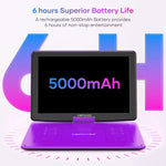 DBPOWER 17.9" Portable DVD Player with 15.6" Large HD Screen, 6 Hours Rechargeable Battery, Support USB/SD Card/Sync TV and Multiple Disc Formats, High Volume Speaker,Purple