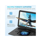 17.9" Portable DVD Player with 15.6" HD Swivel Screen, Support Multiple DVD CD Formats/USB/SD Card/Sync TV, 6 Hours Rechargeable Battery, Car Charger, Remote Control, Region Free