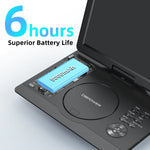 DBPOWER 16.9" Portable DVD Player with HD Swivel Large Screen，Support USB/SD/ DVD/TV Sync(Do Not Support Blu-Ray)