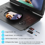 DBPOWER 16.9" Portable DVD Player with HD Swivel Large Screen，Support USB/SD/ DVD/TV Sync(Do Not Support Blu-Ray)