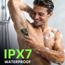 Load image into Gallery viewer, Beard Trimmer for Men, 15 Pieces Mens Grooming Kit, 5 in 1 Stainless Steel Blade Cordless Hair Clippers, 150-Min Long Runtime, IPX7 Waterproof, 3 Speeds Body Hair Trimmer for Nose, Ear, Face, Chest
