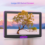 DBPOWER 17.9" Portable DVD Player with 15.6" Large HD Screen, 6 Hours Rechargeable Battery, Support USB/SD Card/Sync TV and Multiple Disc Formats, High Volume Speaker,Purple