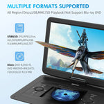 17.9" Portable DVD Player-With 15.6" HD Swivel Screen, Support Multiple DVD CD Formats/USB/SD Card/Sync TV, 6 Hours Rechargeable Battery, Car Charger