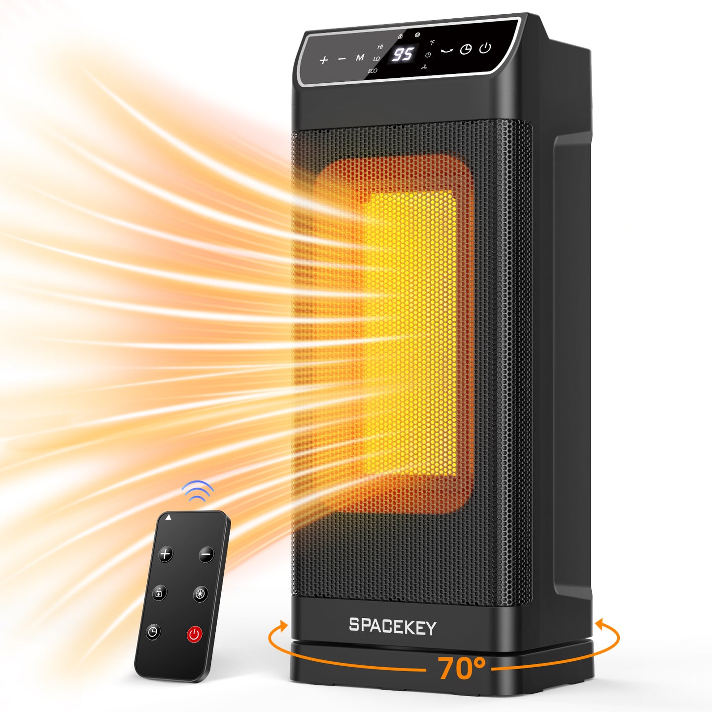 Spacekey Electric Heaters for Indoor Use with Thermostat, Remote