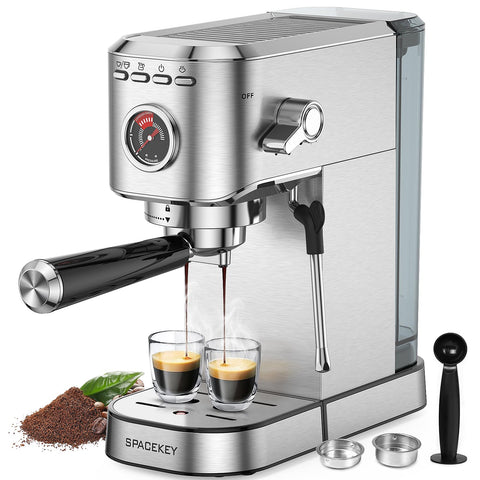 Spacekey CM5080 20 Bar 1350W Espresso Maker with Milk Frother