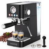 Spacekey 20 Bar 1350W Espresso Maker with Milk Frother, Black