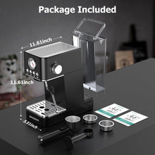 Load image into Gallery viewer, Spacekey 20 Bar 1350W Espresso Maker with Milk Frother, Black
