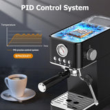 Spacekey 20 Bar 1350W Espresso Maker with Milk Frother, Black