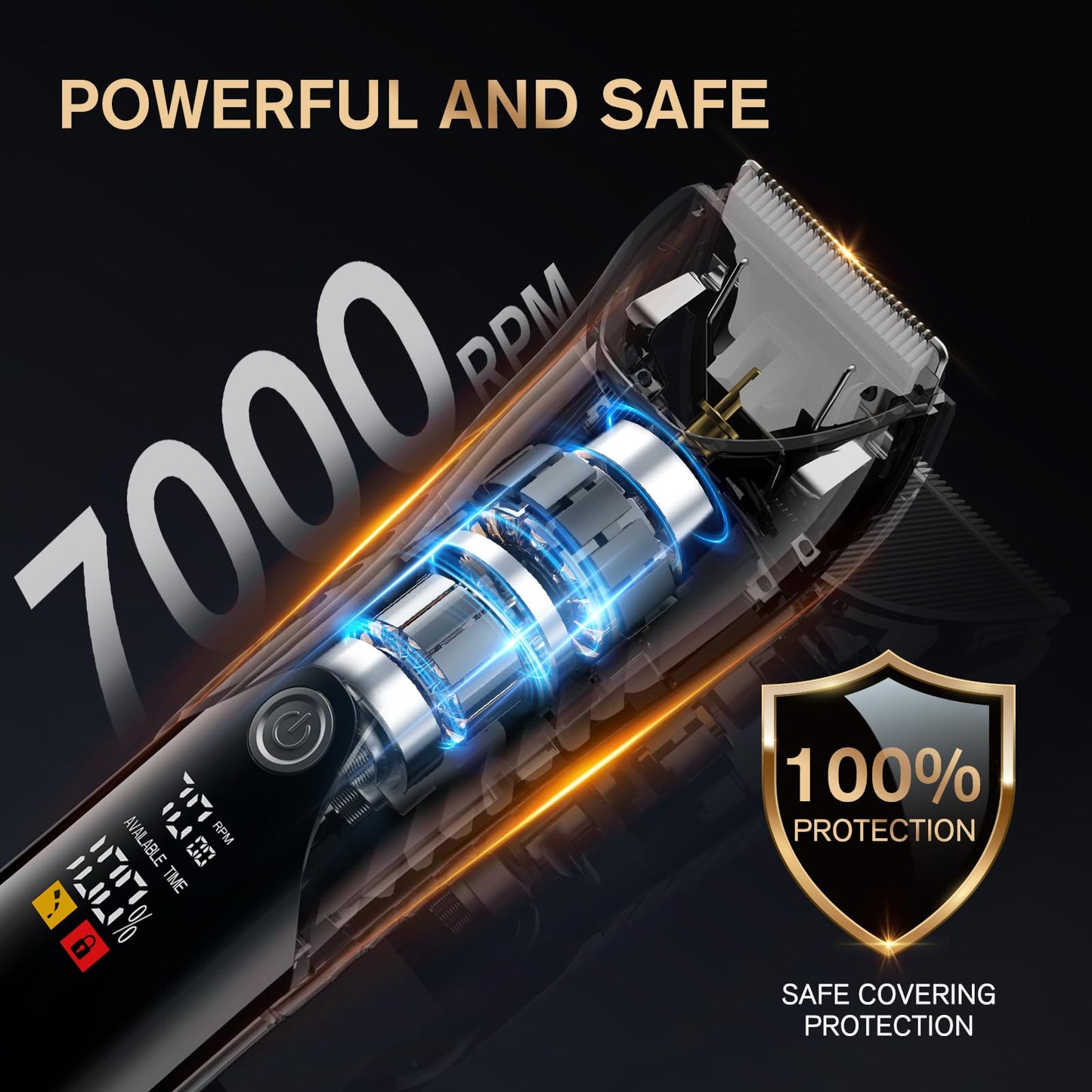 Electric Body Hair Trimmer, IPX7 Waterproof , LED Light, Charging Dock