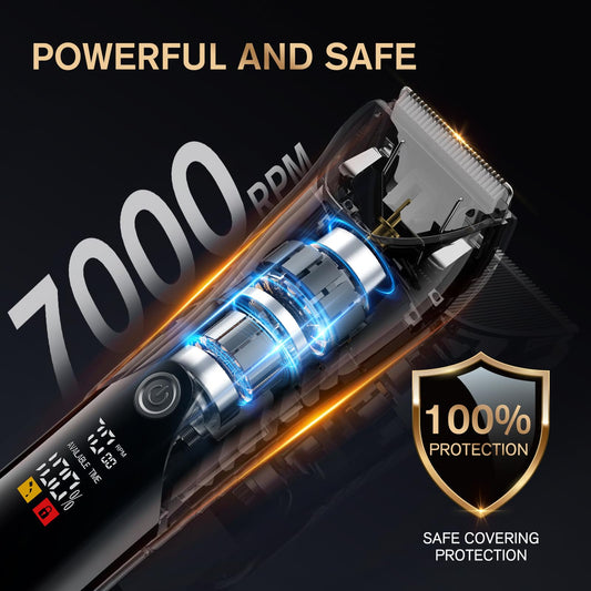 Electric Body Hair Trimmer, IPX7 Waterproof , LED Light, Charging Dock