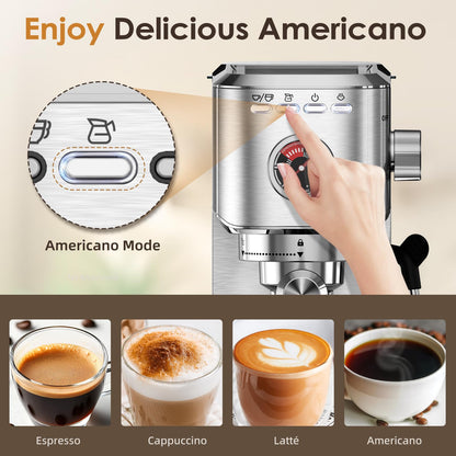 Spacekey CM5080 20 Bar 1350W Espresso Maker with Milk Frother