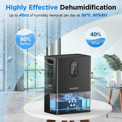 Dehumidifier, 106 OZ Water Tank (1000 sq.ft) Dehumidifiers for Home, Quiet Dehumidifier for Bathroom, Black