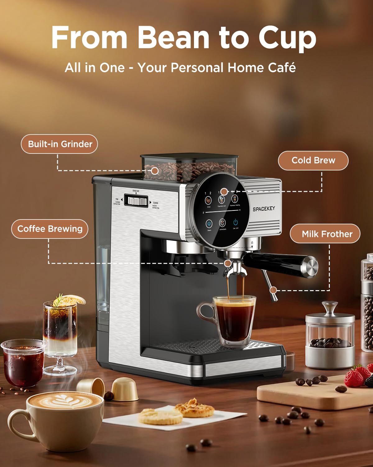 Spacekey CM5510 Espresso Machine with Grinder