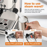 Spacekey 20 Bar 1350W Espresso Maker with Milk Frother, White